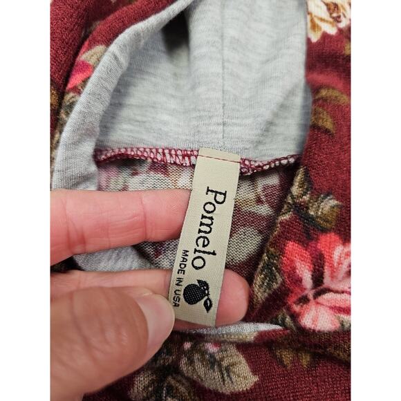 Pomelo Shirt Girls Small Floral Print Hooded Pullover Pocket - Picture 4 of 7